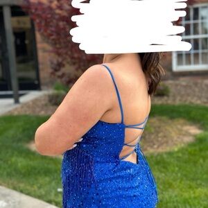 Gorgeous Royal Blue Ed Young size XL short formal dress.